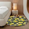 thumbnail image 3 of Area Rug 36in, Farm Watercolor Lemon Art Floor Carpet Living Room Rug, Vintage Black and White Stripes Non-Slip Welcome Mat Indoor Rugs for Bedroom Dining Room, 3 of 9
