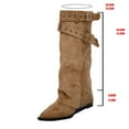 thumbnail image 5 of FUZHIQ Knee High Boots Women Fold Over Boots Women Flat Heel Mid Calf Western Boots Wedge Heel Slouchy Tall Boots Zipper Pointed Toe Dress Fall Long Boot for Women, 5 of 7