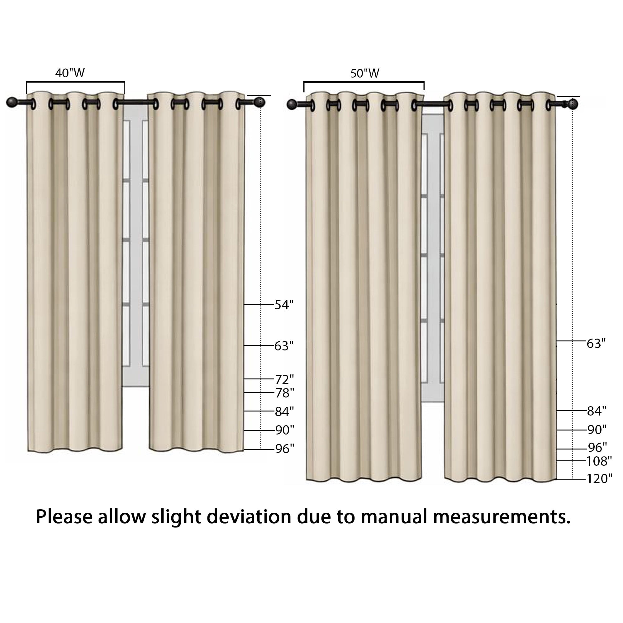OVZME Kalme 50x120 Black Blackout Curtains 2 Panels Set, Extra Long 10ft Solid Thermal Grommet Drapes for Patio Door High Ceiling Window, Each W50 x L120 Inch, Black