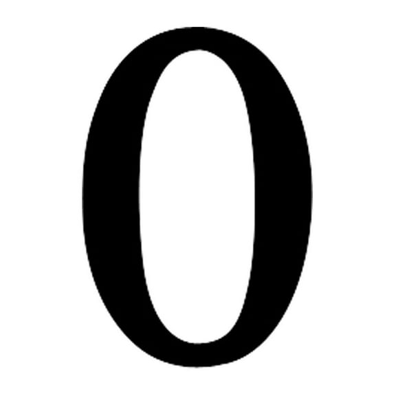 NUM-0-M Number 0 Medium 12 Inch High, Material is Wrought Iron House Number 0. By Village Wrought Iron