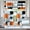 Orange Geometric, variant on Blue Geometric Blackout Kitchen Window Tier Curtains and Valance Set, 36 Inch Abstract Art Window Curtains Set with Rod Pocket for Small Windows, Living Room or Bathroom