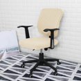 thumbnail image 2 of facefd Stretch Computer Chair Slipcovers Rotating Dining Seat Protector Chair Seat Covers for Office Beige, 2 of 9