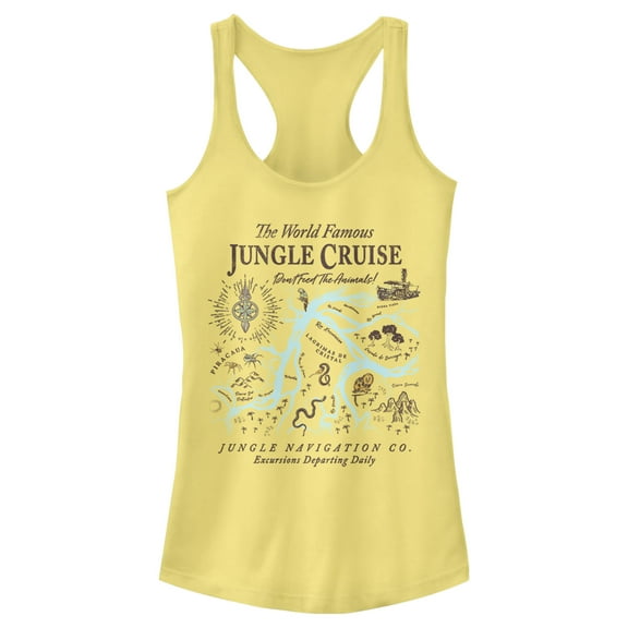 Junior's Jungle Cruise Excursion Map  Racerback Tank Top Banana X Large