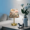 thumbnail image 6 of Modern Minimalist Cone Desk Lamp Antique Bronze Base & Linen Shade Bedside Table Lamp for Bedroom Living Room, Office, Dorm Deer and Butterflies Pattern Medium, 6 of 7