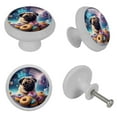 thumbnail image 4 of PhooArto Galaxy Pug Dog Donuts 4 PCS Crystal Glass Cabinet Knobs, Drawer Kitchen Cabinets Dresser Cupboard Wardrobe Pulls Handle - Glowing in the Dark, 4 of 7