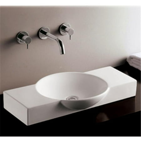 Rectangular Above Mount - Whitehaus WHKN1110 Ceramic Rectangular Above Mount Bathroom Sink Basin
