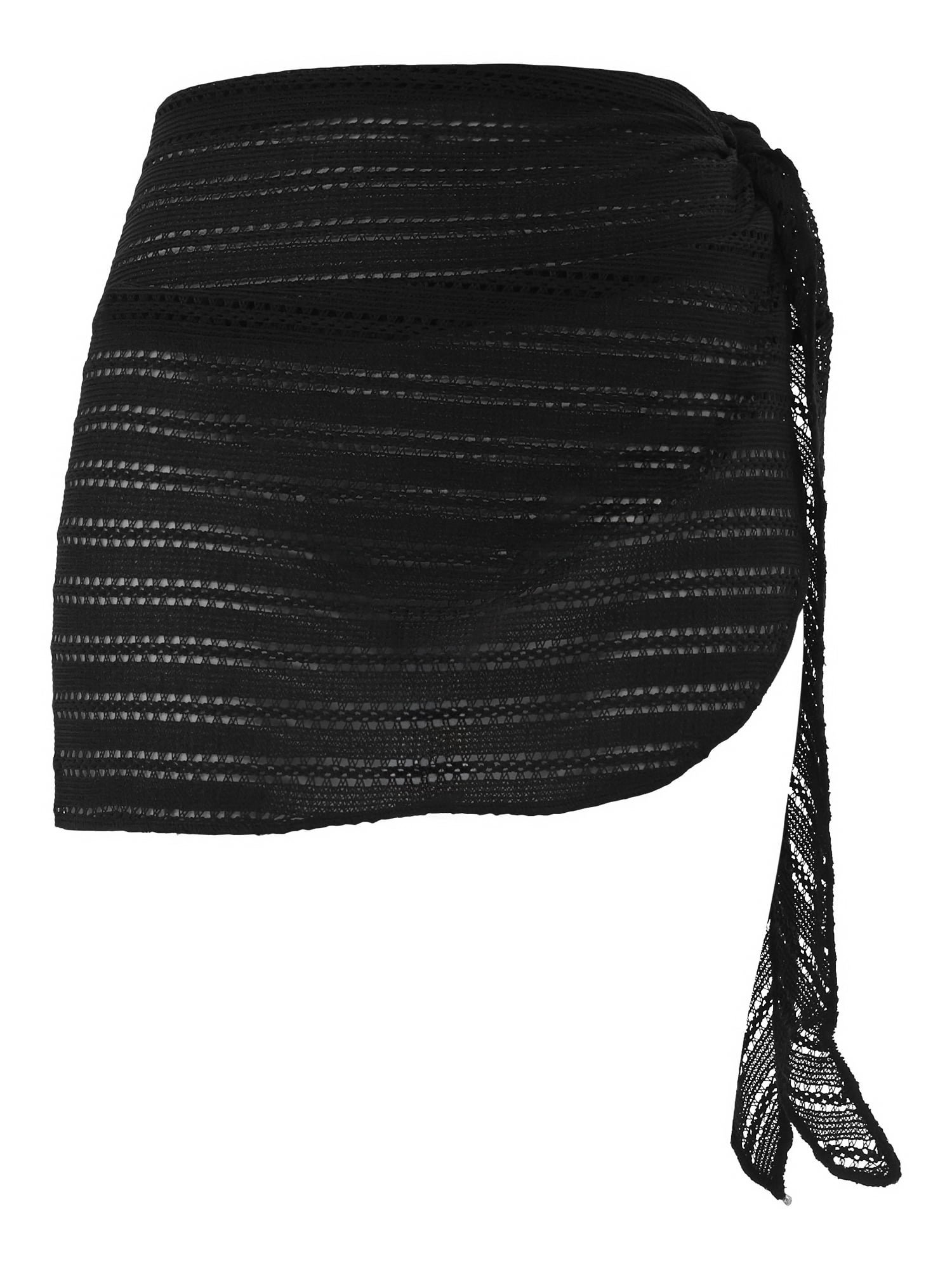 No Boundaries Women's Polyester Stripe Pareos, One Size, Black