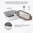 thumbnail image 3 of Modulo Steel Square 850 Container With Lock Lid - 800ml, Silver | Microwave & Oven Safe Lunch Box For School, Office Or Picnic Use - Light Weight, Airtight & Leakproof, 3 of 5