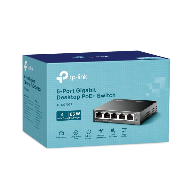 TP-Link 5-Port Gigabit PoE+ Desktop Switch| 4 PoE+ Ports @65W