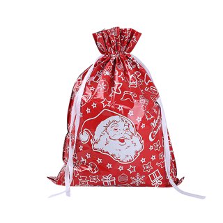 Christmas Large Plastic Bag Jumbo Gift Bag Santa Claus Gift Bag with Rope for Christmas Party Gifts & Supplies Red Black Buffalo Plaid 3pcs, Adult