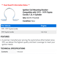 thumbnail image 2 of Ignition Coil Mounting Bracket - Compatible with 1973 - 1979 Toyota Corolla 1.2L 4-Cylinder 1974 1975 1976 1977 1978, 2 of 2
