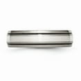 thumbnail image 3 of Titanium Grooved 925 Sterling Silver-Inlay 6mm Matte Brushed Finish / Wedding Band Ring Size 11, 3 of 7