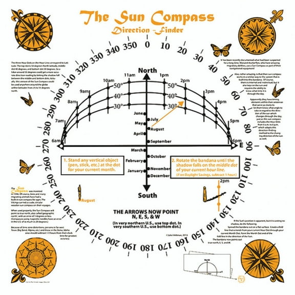 Printed Image Sun Compass Bandanna