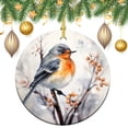 thumbnail image 2 of Christmas Ornament Snowy Tree Branch Winter Nature Scenery Cute Birds Customized Round Ceramic Ornament Birds on Branch Christmas Personalized Christmas Ornaments Xmas Gift, 2 of 8