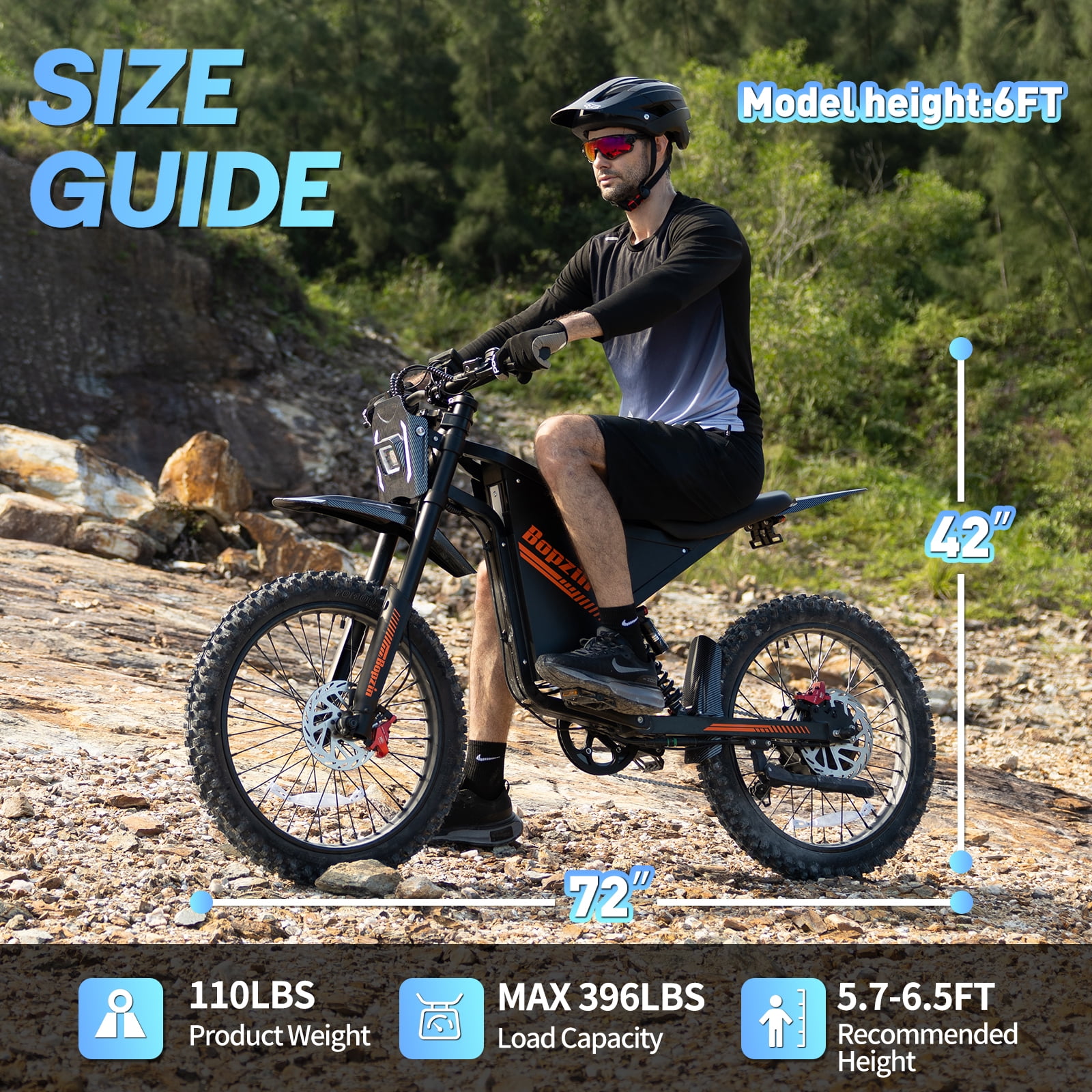 Electric Dirt Bike for Adults,60V 35Ah Battery,Peak 3000W 45MPH & 100 Miles Electric Motorcycle, 25’’ Fat Tire Full Suspension Mountain Bike UL2849