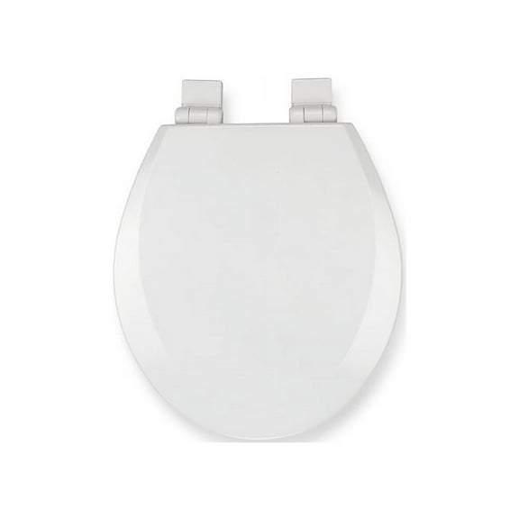 Croydex Clavey Round Wooden Toilet Seat, Stick Tight, Soft Close, Quick Release