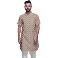 thumbnail image 1 of Atasi Printed Kurta For Men Mandarin Collar Cotton Cambric Casual Kurta Shirt, 1 of 1