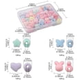 thumbnail image 5 of 40Pcs 4 Styles Flocky Acrylic Bunny Beads Rabbit Head & Butterfly & Heart & Star Mixed Color 8~11x8.5~11x6~8mm Hole: 2.5mm 10pcs/style, 5 of 6