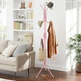 thumbnail image 3 of 68.9x17.7in Metal Coat Rack Assembled Living Room Floor Hat Clothing Display Stand Home Furniture Multi Hooks Hanging Clothes, Pink, 3 of 5