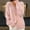Pink, variant on Womens Textured Knitted Coat V-Neck Long Sleeve Single Breasted Cardigan Loose Fit Casual Button Down Sweater Tops