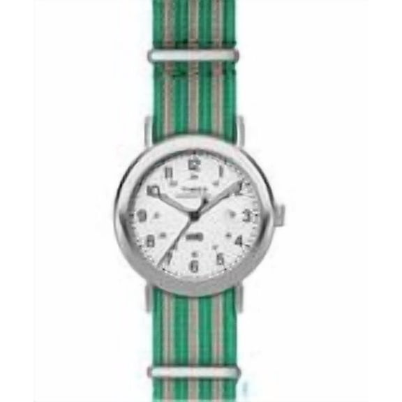 Timex Men's Weekender 40mm Watch - Green Fabric Strap White Dial Silver-Tone Case