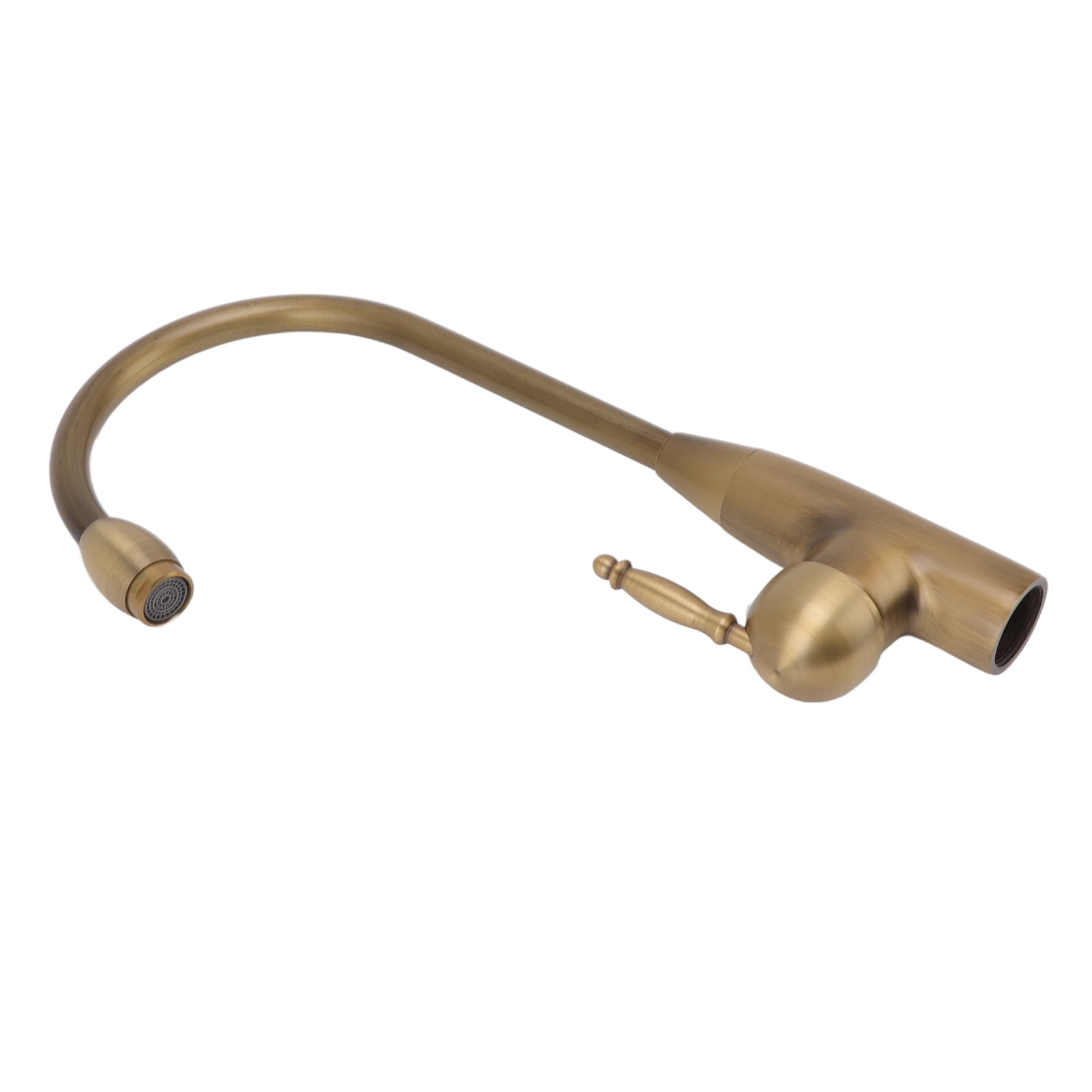 BIMZUC Antique Brass Bathroom Faucet Single Handle Hot Cold Water Tap Retro Swan Sink Mixer (16.14 in / 41 cm)