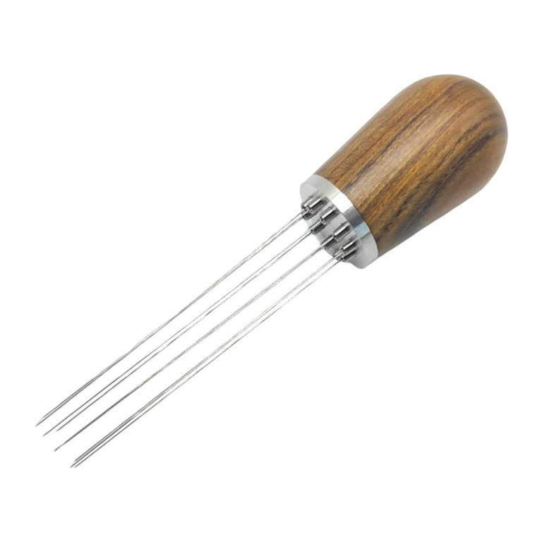 Coffee Ground Stirrer Espresso Distribution Tool Accessory with  Wooden-Handle Needle Whisk Distributor for Coffee Ground