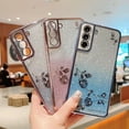 thumbnail image 4 of for Samsung Galaxy S21 FE 5G Glitter Clear Case for Women Girls Cute Flower Bling Sparkle S21 FE Case Luxury Plating Full Lens Camera Protection Phone Cover for S21 FE 5G 6.4" (Sierra Blue), 4 of 9