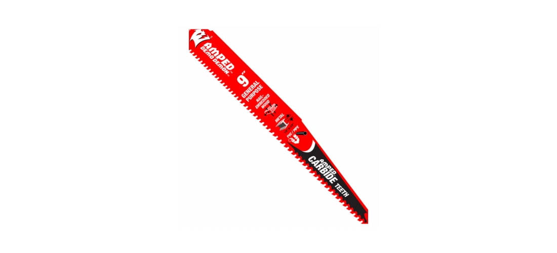 Freud DS0909CGPA3 Reciprocating Saw Blade Set Demon Amped 9" Carbide 6/9 TPI Red