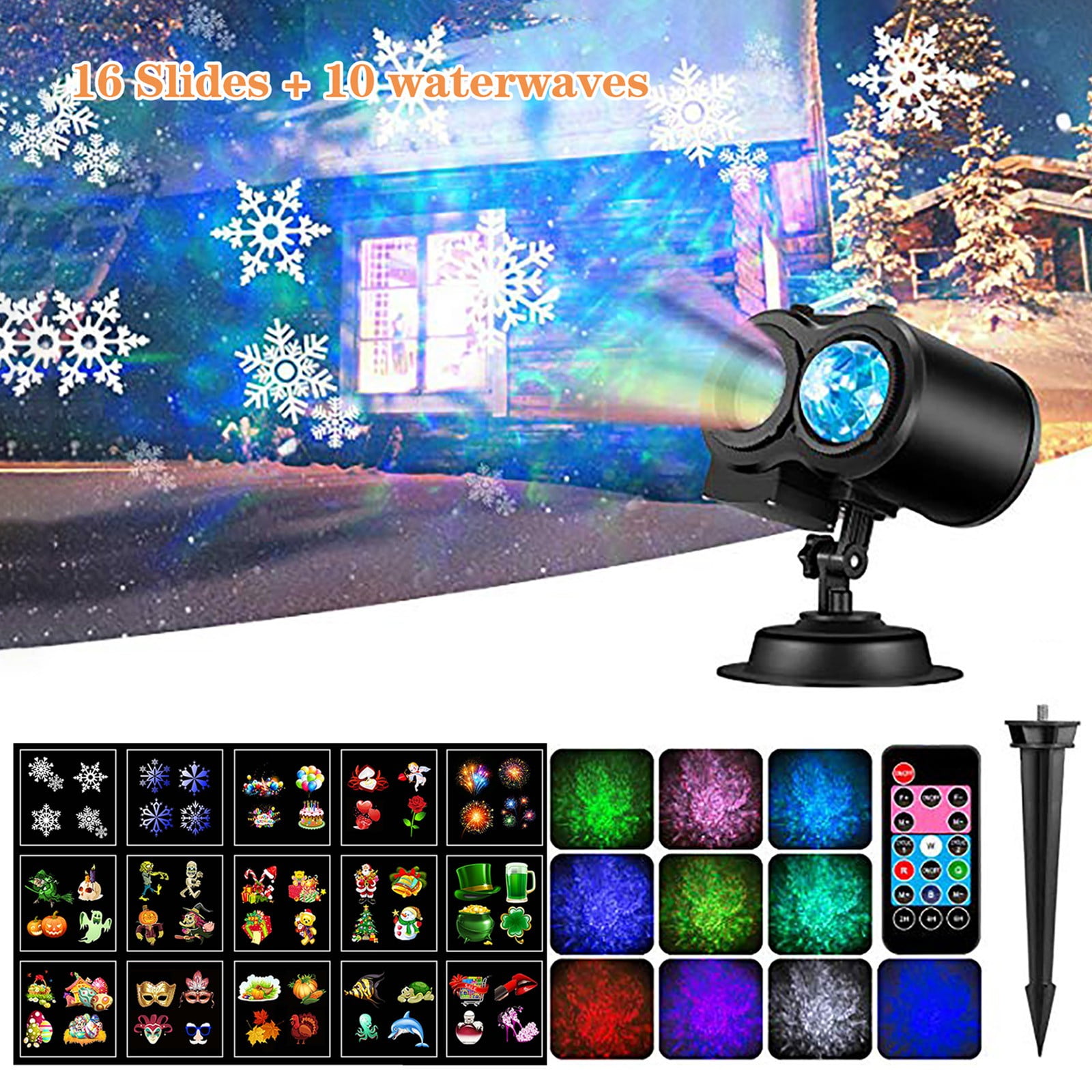 Halloween Holographic Christmas Projector Lights Outdoor 26 HD Effects