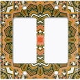 thumbnail image 6 of Metal Light Switch Plate Cover Orange Brown Mandala Icy Flower Tile Pattern MDL050, 6 of 13