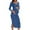 Blue, variant on Zylanna Maternity Knit Dress, Long Sleeves Side Slit Design Ribbed V-neck Maternity Dresses for Baby Shower Blue