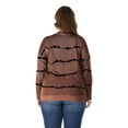 thumbnail image 2 of Women T-Shirts Striped Tops Casual Loose Plus Size Fall Long Sleeve Pullover Tie Dye Tunic Blouses Office Workwear Sweatshirts, 2 of 3