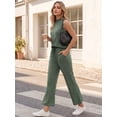 thumbnail image 4 of MOYIKO 2 Piece Sets for Women Casual Summer Outfits Sleeveless Tops and Wide Leg Pants with Pockets Travel Vacation Lounge Sets, 4 of 7