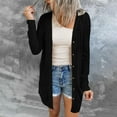 thumbnail image 3 of Les Femmes Douces Tranchée Ronde Coat Coat Couleur Unie Mode Pardessus Câble Tricoté Chaud Extérieur Coat Longueur Moyenne devant Cardigan Décontracté, 3 of 7