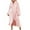Pink, variant on Fancifize Womens Long Robes Soft Flannel Ruffled Hem Bathrobe Fluffy Robe with Pockets and Waist Tie Loungewear Robes for Women