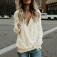 thumbnail image 1 of MKLEKYY Womens Sweaters Fall Womens 2024 Deep V Neck Wrap Sweaters Long Sleeve Front Loose Knitted Pullover Fall Winter Tops, 1 of 7