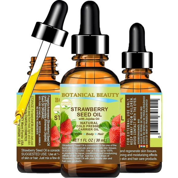 Hidratante para la piel Botanical Beauty Aceite de semillas de fresa 30 ml