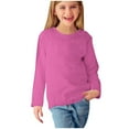 thumbnail image 3 of Mgmyaa Long Sleeve Tops for Girls Solid Color Cute Crewnecks Shirts Casual Blouses Clothes 3-14Y, 3 of 7