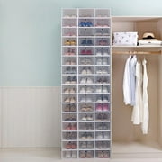 Hotiary Clear Plastic Shoe Boxes Stackable Storage Container Organizers, Multi-Color