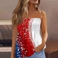 thumbnail image 2 of Women’s 250th Anniversary Tube Top Off Shoulder Sleeveless Patriotic Print Lightweight Polyester Casual Beach Party, 2 of 5