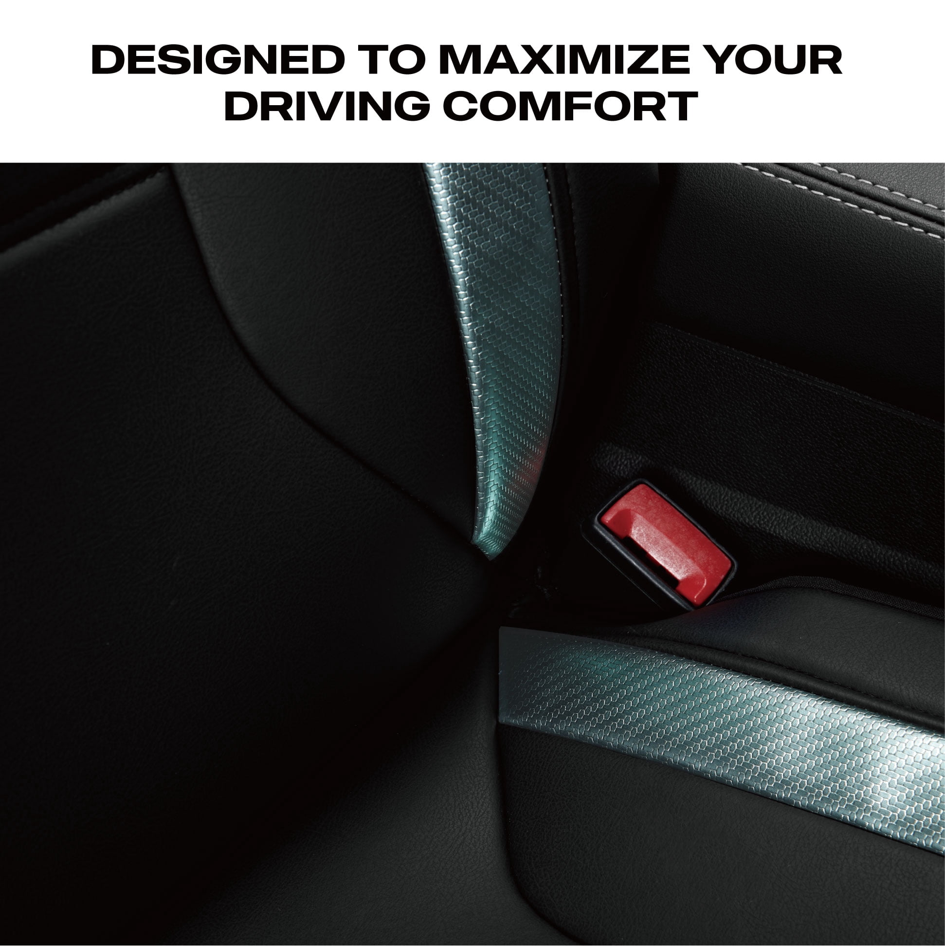 Auto Drive 2-Piece Titanix Green Carbon Fiber Leather Car Seat Covers - Universal Fit, 25SC53
