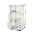 thumbnail image 2 of Homz® 3 Drawer Medium Cart with Casters / Wheels, White Frame with Clear Drawers, 2 of 5