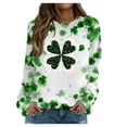 thumbnail image 1 of Xuyuer St. Patrick's Day Sweatshirts for Women Shamrock Shirt Clover Printed Irish Gift Casual Loose Long Sleeve Fit Tops, 1 of 5