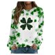 thumbnail image 1 of Xuyuer St. Patrick's Day Sweatshirts for Women Shamrock Shirt Clover Printed Irish Gift Casual Loose Long Sleeve Fit Tops, 1 of 5