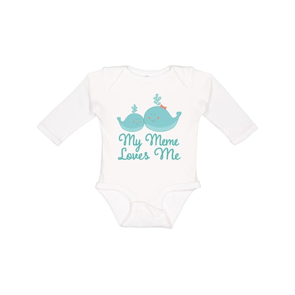 Inktastic My Meme Loves Me Whale Grandchild Boys or Girls Long Sleeve Baby Bodysuit