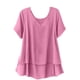 thumbnail image 1 of Túnica de Manga Corta para las Mujeres Color Sólido de Lino Sentir Botón Blusa, Ligera Camiseta de Verano Casual, 1 of 9