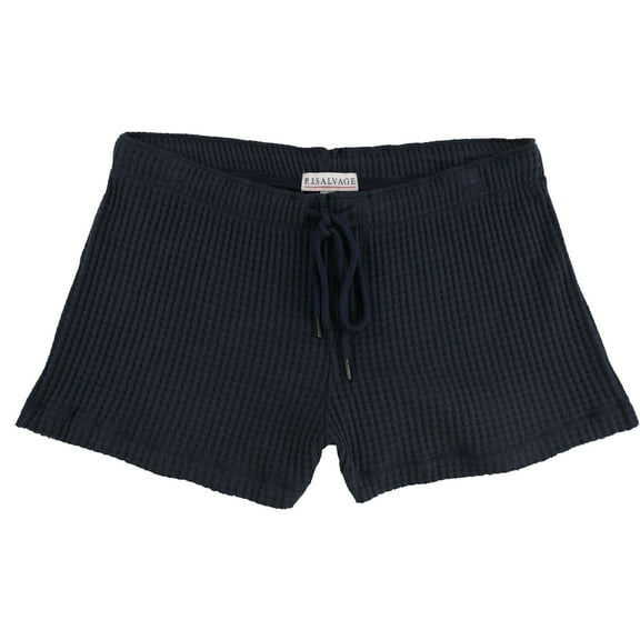 P.J. Salvage Womens Waffle Knit Pajama Shorts, Blue, Medium