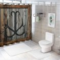 thumbnail image 7 of Orinice  Nautical Shower Curtain, Fishing Lures Anchor Modern Abstract Painting Wooden Frame Rustic, Cloth Fabric Bathroom Decor Set with Hooks,  69x72, 7 of 7
