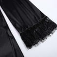thumbnail image 3 of Women's Satin Robe Short Silky Bathrobes Sexy Long Silk Kimono Dressing Gown Bath Robe Lingerie Nightdress Belted Bathrobe Black L, 3 of 4